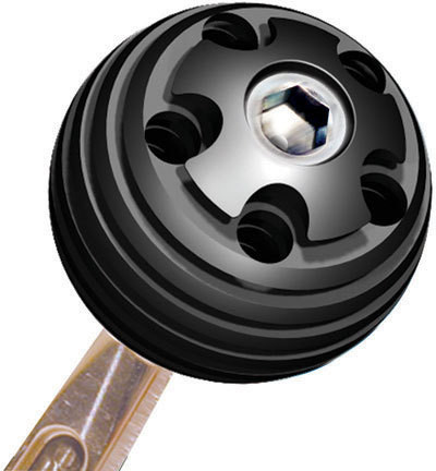 Shifter Knob - Venetian - 3/8-16 in Thread - 2 in Diameter - Aluminum - Black Anodized - Universal - Each