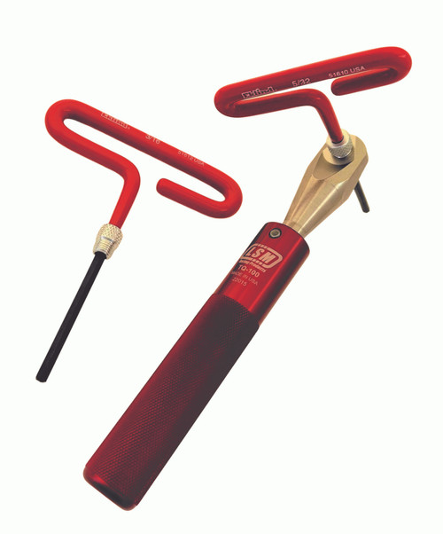 Valve Lash Wrench - 3/8 in Drive - 5/32 in / 3/16 in Allen - Insulated Handles - Aluminum - Red Anodized - Kit