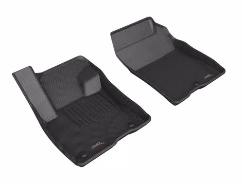 Floor Liner - Kagu - Front - Plastic - Black / Textured - Ford Compact Truck 2022-24 - Pair