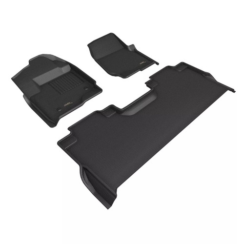 Floor Liner - Kagu - Front / 2nd Row - Plastic - Black / Textured - Crew Cab - Ford Fullsize Truck 2023-25 - Kit