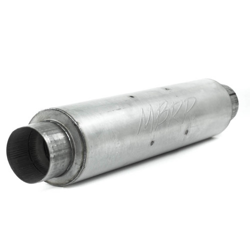 Muffler - Installer Series - 4 in Center Inlet - 4 in Center Inlet Outlet - 24 x 6 in Round Body - 30 in Long Overall - Steel - Aluminized - Universal - Each Muffler - Installer Series - 4 in Center Inlet - 4 in Center Inlet Outlet - 24 x 6 in Round Body - 30 in Long Overall - Steel - Aluminized - Universal - Each