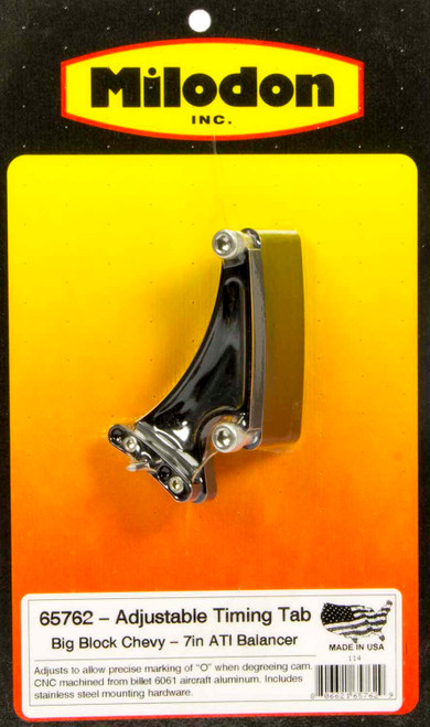 Timing Pointer - Adjustable - Stainless Hardware - Aluminum - Black Anodized - ATI 7.074 in OD Balancer - Big Block Chevy - Each