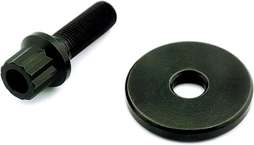 Harmonic Balancer Bolt - 7/16-20 in Thread - 1.688 in Long - 5/8 in 12 Point Head - Washer Included - Steel - Black Oxide - Small Block Chevy - Each