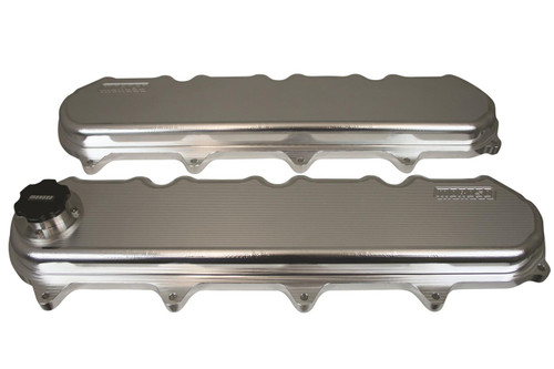 Valve Cover - Stock Height - Screw-On Cap Included - Aluminum - Natural - GM GenV LT-Series - Pair