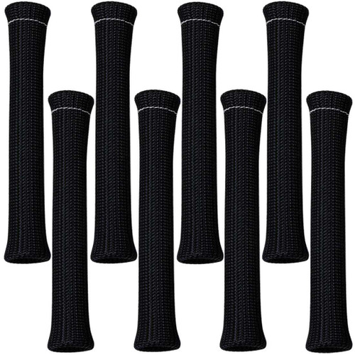 Spark Plug Boot Sleeve - 0.75 in Diameter - 7.5 in Long - High Temperature - Braided Fiberglass - Black - Set of 8