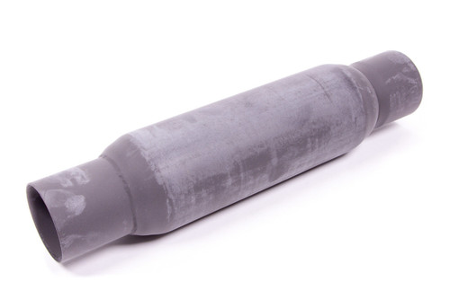 Muffler - Spiral Flow - 3 in Center Inlet - 3 in Center Outlet - 12 x 4 in Round Body - 16 in Long - Steel - Black Paint - Each