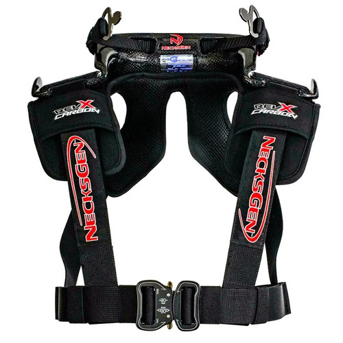 Head and Neck Support - RevX Carbon - SFI 38.1 - Carbon Fiber - X-Large - 3 in Harness - Kit
