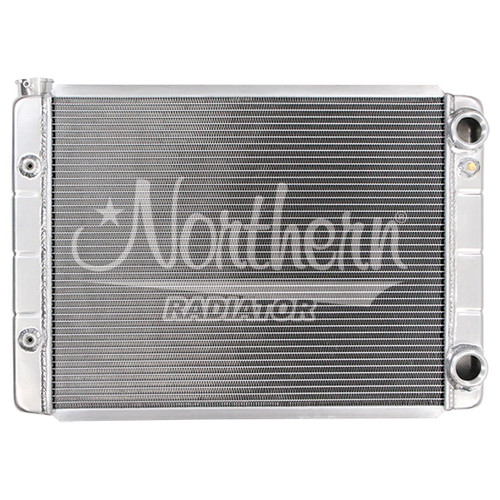 Radiator - Dual Pass - 27.125 in W x 19.625 in H x 3.125 in D - Passenger Side Inlet / Outlet - Aluminum - Natural - Automatic - GM - Each