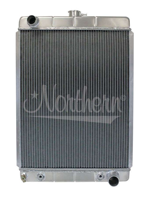 Radiator - Hotrod - 19.75 in W x 27 in H x 3.125 in D - Driver Side Inlet - Passenger Side Outlet - Aluminum - Natural - Each