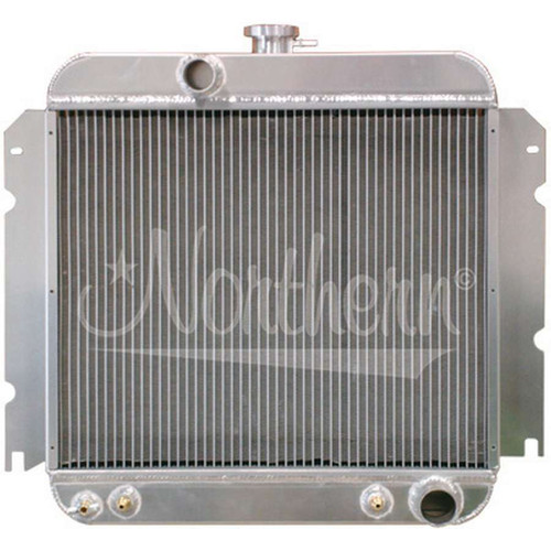 Radiator - Muscle Car - 21.75 in W x 21.75 in H - 3.25 in D - Single Pass - Driver Side Inlet - Passenger Side Outlet - Application Specific - Aluminum - Natural - Each Radiator - Muscle Car - 21.75 in W x 21.75 in H - 3.25 in D - Single Pass - Driver Side Inlet - Passenger Side Outlet - Application Specific - Aluminum - Natural - Each