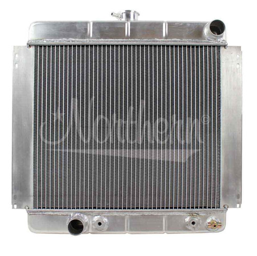 Radiator - Muscle Car - 19.75 in W x 21.875 in H x 2.5 in D - Passenger Side Inlet - Driver Side Outlet - Aluminum - Natural - Automatic - Ford Mustang 1967-70 - Each