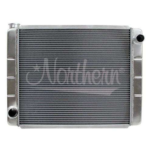Radiator - Race Pro - 25.25 in W x 19.5 in H x 3.125 in D - Passenger Side Inlet - Driver Side Outlet - Aluminum - Natural - Each