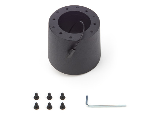 Steering Wheel Adapter - 6-Bolt Wheel to OE Column - Hardware Included - Aluminum - Black Anodized - Porsche 944 / 996 - Kit