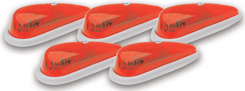 Clearance Light - Hi-5 - Teardrop Style - 4.625 x 2.063 x 1.75 in - Incandescent - Flat / Curved Mount - Plastic - White - Red Lens - Kit