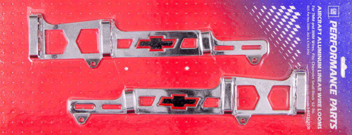 Spark Plug Wire Loom - Valve Cover Mount - 7-8 mm - Horizontal - Bowtie Logo - Steel - Chrome - Small Block Chevy - Kit Spark Plug Wire Loom - Valve Cover Mount - 7-8 mm - Horizontal - Bowtie Logo - Steel - Chrome - Small Block Chevy - Kit