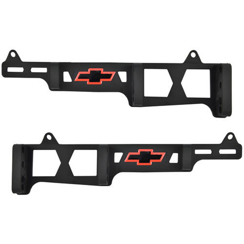 Spark Plug Wire Loom - Valve Cover Mount - 7-8 mm - Horizontal - Bowtie Logo - Steel - Black Crinkle Paint - Big Block Chevy - Kit