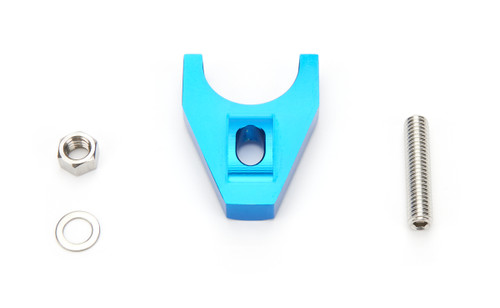Distributor Hold Down - Stud Mounted - Hardware Included - Aluminum - Blue Anodized - Chevy - Each