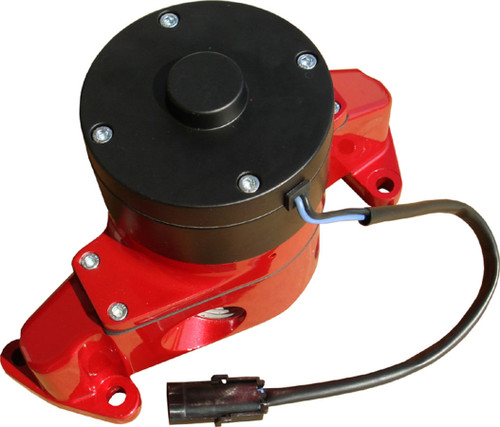Water Pump - Electric - 1 in NPT Female Inlet - Adapter / Gaskets / Hardware - Aluminum - Red Powder Coat - Small Block Ford - Kit