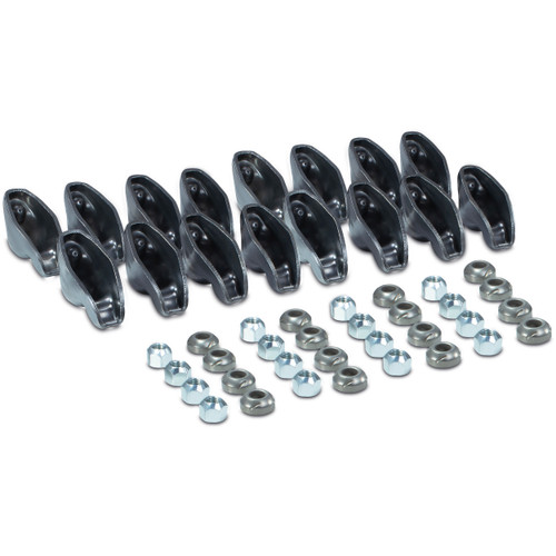 Rocker Arm - 3/8 in Stud Mount - 1.6 Ratio - Steel - Natural - Small Block Chevy - Set of 16