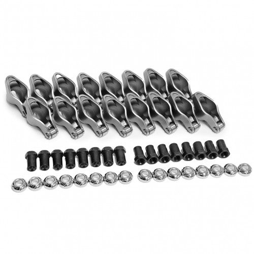 Rocker Arm - Sportsman - 7/16 in Stud Mount - 1.60 / 1.50 Ratio - Roller Tip - Steel - Small Block Chevy - Set of 16