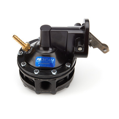 Fuel Pump - Marine - Mechanical - 200 gph - 15 psi - 1/2 in NPT Female Inlet / Outlet - Aluminum - Black Paint - Gas - Small Block Chevy - Each