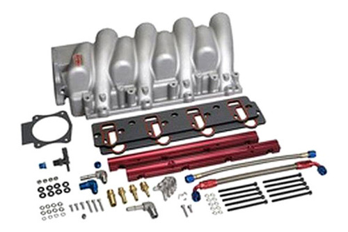 Intake Manifold - Typhoon - Throttle Body Flange - Multi Port - Cathedral Port - Aluminum - Polished - LS1 / LS6 - GM LS-Series - Kit Intake Manifold - Typhoon - Throttle Body Flange - Multi Port - Cathedral Port - Aluminum - Polished - LS1 / LS6 - GM LS-Series - Kit