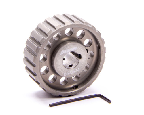 Oil Pump Pulley - Gilmer - 24 Tooth - 1 in Wide - 5/8 in Shaft - 3/16 in Keyway - Aluminum - Gray Anodized - Each