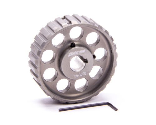 Oil Pump Pulley - Gilmer - 28 Tooth - 1 in Wide - 5/8 in Shaft - 3/16 in Keyway - Aluminum - Gray Anodized - Each