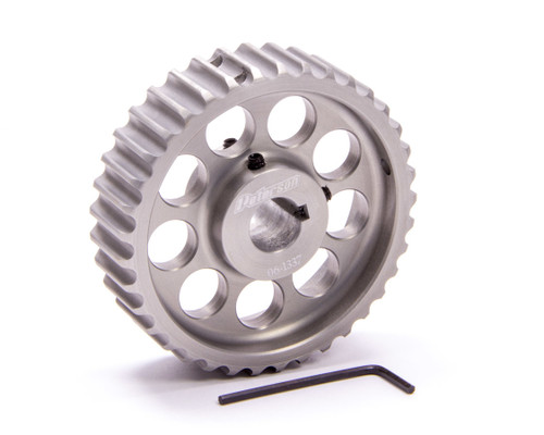 Oil Pump Pulley - HTD - 37 Tooth - 1 in Wide - 5/8 in Shaft - 3/16 in Keyway - Aluminum - Gray Anodized - Each
