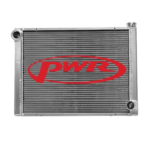 Radiator - 31 in W x 19 in H x 1.75 in D - Single Pass - Driver Side Inlet - Passenger Side Outlet - Aluminum - Natural - Universal - Each