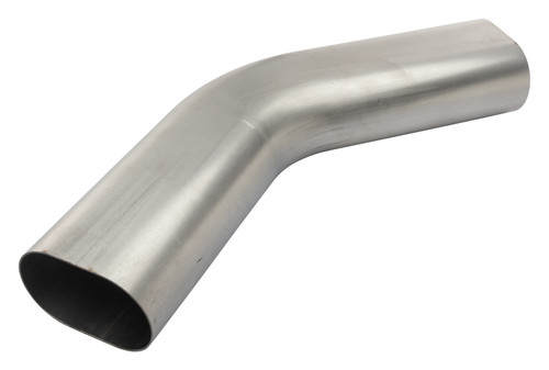 Exhaust Bend - 45 Degree - Oval - Horizontal - Mandrel - 3-1/2 in W x 2-1/4 in H - 16 Gauge - Stainless - Each