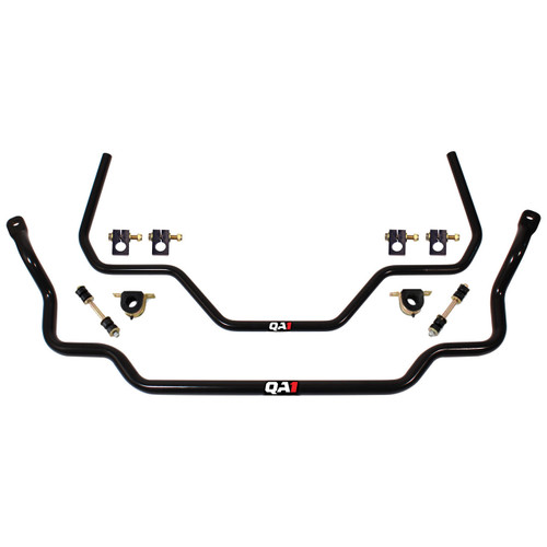 Sway Bar - Front / Rear - 1.25 in Diameter Front - 1 in Diameter Rear - Greasable Polyurethane Bushings - Steel - Black Powder Coat - GM A-Body 1964-72 - Kit Sway Bar - Front / Rear - 1.25 in Diameter Front - 1 in Diameter Rear - Greasable Polyurethane Bushings - Steel - Black Powder Coat - GM A-Body 1964-72 - Kit