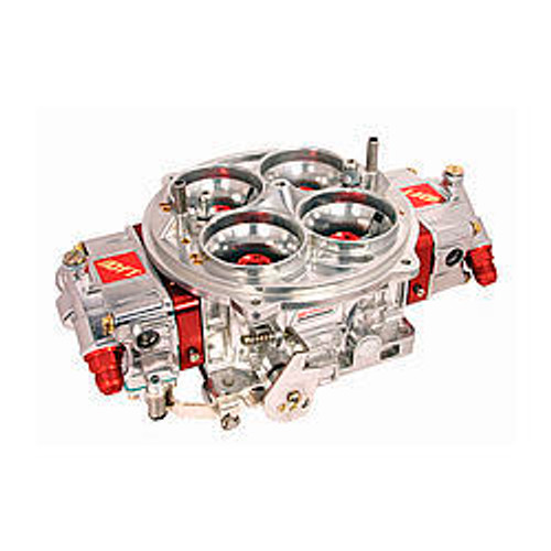 Carburetor - QFX Series - 4-Barrel - 1150 CFM - Dominator Flange - No Choke - Mechanical Secondary - Dual Inlet - Aluminum - Red Anodized / Tumble Polished - Each