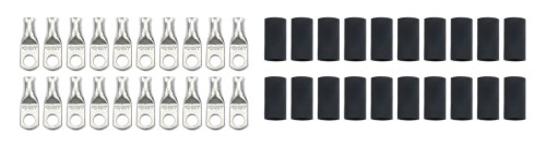 Ring Terminal - 6 Gauge Wire - 1/4 in Hole - Heat Shrink Included - Copper - Tin Plated - Set of 20 Ring Terminal - 6 Gauge Wire - 1/4 in Hole - Heat Shrink Included - Copper - Tin Plated - Set of 20