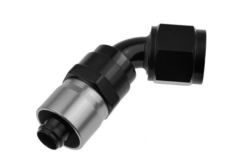 Hose End - 7060 Series - 60 Degree - 6 AN Hose to 6 AN Female - Aluminum - Black / Clear Anodized - Each