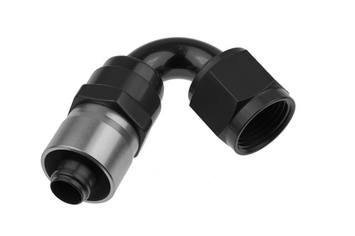 Hose End - 7120 Series - 120 Degree - 8 AN Hose to 8 AN Female - Aluminum - Black / Clear Anodized - Each