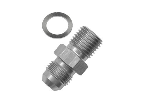 Fitting - Adapter - 8161 Series - Straight - 6 AN Male to 10 mm x 1.0 Inverted Flare Male - Aluminum - Clear Anodized - Each