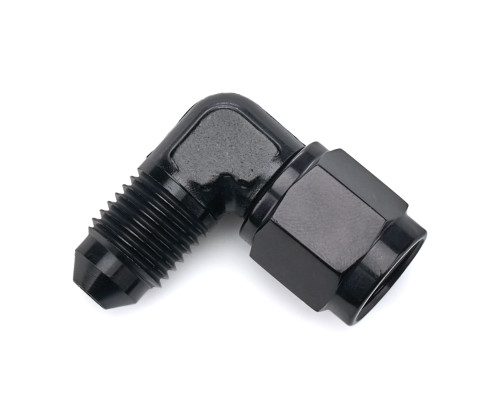 Fitting - Adapter - 8290 Series - 90 Degree - 4 AN Female Swivel to 4 AN Male - Aluminum - Black Anodized - Each