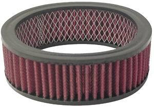 Air Filter Element - Round - 6.375 in Diameter - 2.5 in Tall - Wire Mesh Included - Cotton - Red - Universal - Each