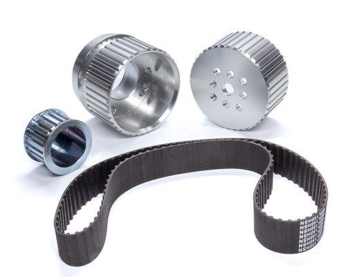 Pulley Kit - Gilmer - Aluminum - Natural - Long Water Pump - Small Block Chevy - Kit