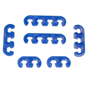 Spark Plug Wire Loom - Deluxe - 8mm - Plastic - Blue - Clip Style - Kit