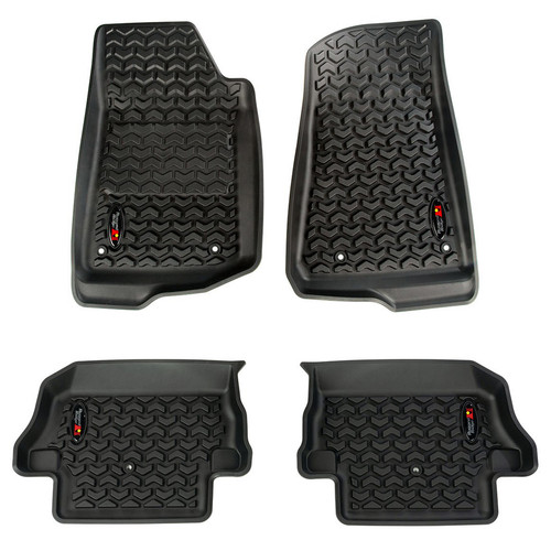Floor Liner - All Terrain - Front / 2nd Row - Plastic - Black / Textured - Jeep Wrangler JL 2018-19 - Kit Floor Liner - All Terrain - Front / 2nd Row - Plastic - Black / Textured - Jeep Wrangler JL 2018-19 - Kit