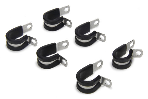Line Clamp - Adel - 8 AN Hose - Rubber Lining - Steel - Set of 6