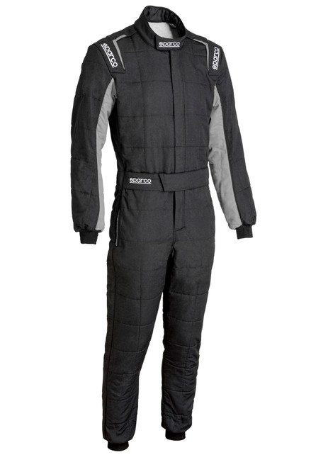 Driving Suit - Conquest 3.0 - 1-Piece - SFI 3.2A/5 - Double Layer - Nomex - Black / Gray - Size 50 - Small / Medium - Each Driving Suit - Conquest 3.0 - 1-Piece - SFI 3.2A/5 - Double Layer - Nomex - Black / Gray - Size 50 - Small / Medium - Each