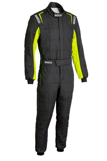 Driving Suit - Conquest 3.0 - 1-Piece - SFI 3.2A/5 - Double Layer - Nomex - Black / Yellow - Size 66 - 2X-Large / 3X-Large - Each Driving Suit - Conquest 3.0 - 1-Piece - SFI 3.2A/5 - Double Layer - Nomex - Black / Yellow - Size 66 - 2X-Large / 3X-Large - Each