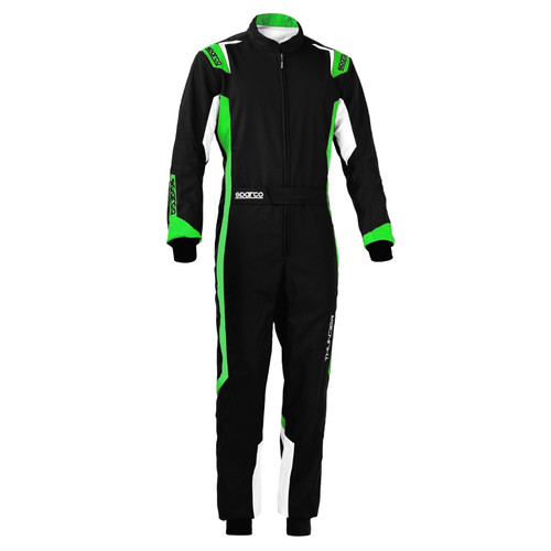Driving Suit - Thunder - 1-Piece - Abrasion Resistance Fabric - Black / Green - Size 48 - Small - Each Driving Suit - Thunder - 1-Piece - Abrasion Resistance Fabric - Black / Green - Size 48 - Small - Each