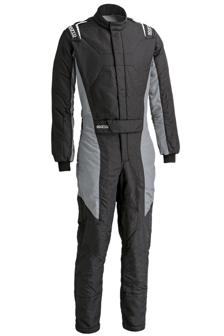 Driving Suit - Stint - 1-Piece - SFI 3.2A/5 - Double Layer - Aramid / Nomex - Black / Gray - Small/Medium - Each Driving Suit - Stint - 1-Piece - SFI 3.2A/5 - Double Layer - Aramid / Nomex - Black / Gray - Small/Medium - Each