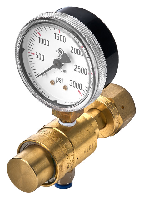 CO2 Pressure Regulator - 85 psi Preset - 1/8 in NPT Outlet - Brass - Natural - Each