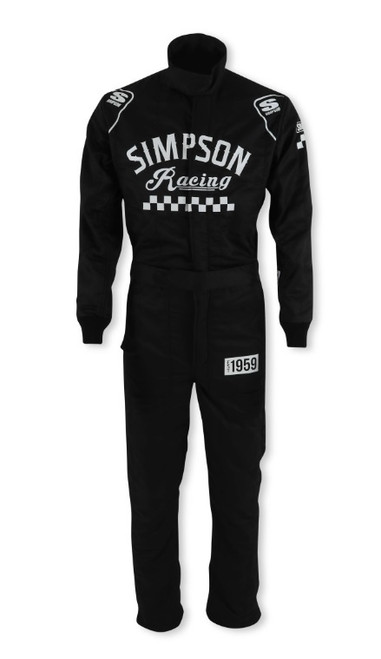 Driving Suit - Checkers Classic - 1-Piece - SFI 3.2A/5 - Double Layer - Nomex - Black - Small - Each