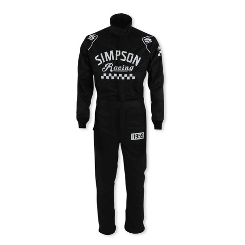 Driving Suit - Checkers Classic - 1-Piece - SFI 3.2A/5 - Double Layer - Nomex - Black - Medium - Each Driving Suit - Checkers Classic - 1-Piece - SFI 3.2A/5 - Double Layer - Nomex - Black - Medium - Each